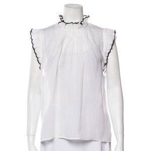 Frame Mock Neck Sleeveless Blouse